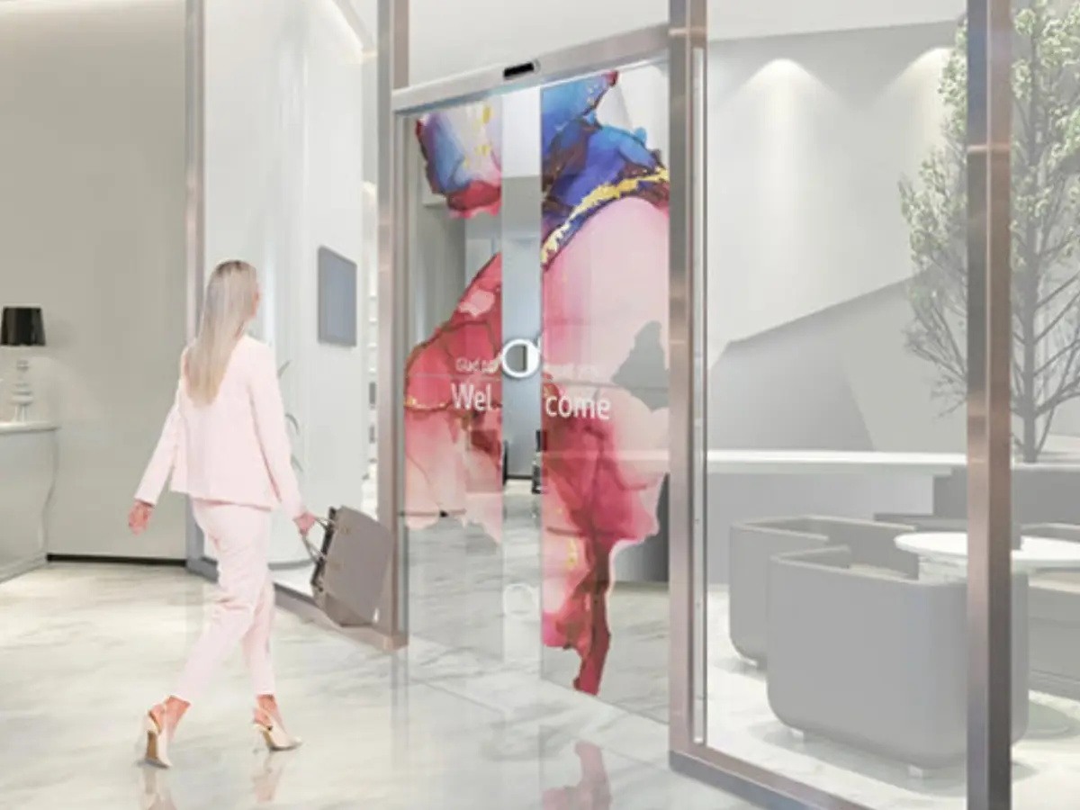 The LG Transparent OLED Automatic Doors- Advertising Made Easier