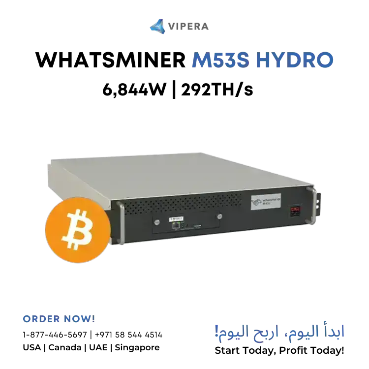 MicroBT WhatsMiner M53S Hydro 292TH/s 6844W