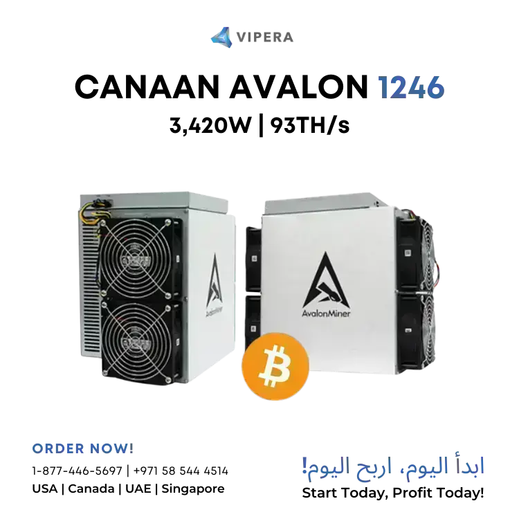 Canaan AvalonMiner 1246 93T 3420W