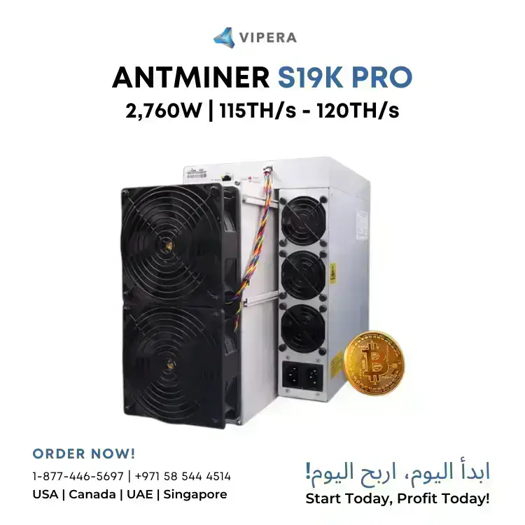 Bitmain Antminer S19K Pro 120TH -136TH 2760W