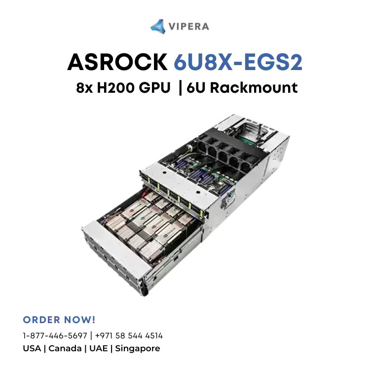 ASROCK 6U8X-EGS2 Nvidia HGX H200 8x GPU Module