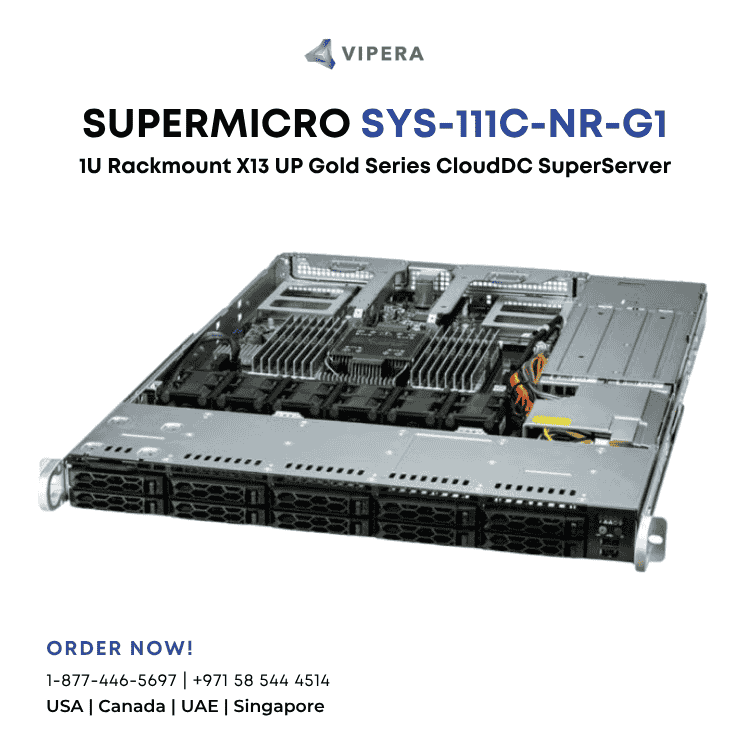 Supermicro SYS-111C-NR-G1 1U Rackmount X13 UP Gold Series CloudDC SuperServer
