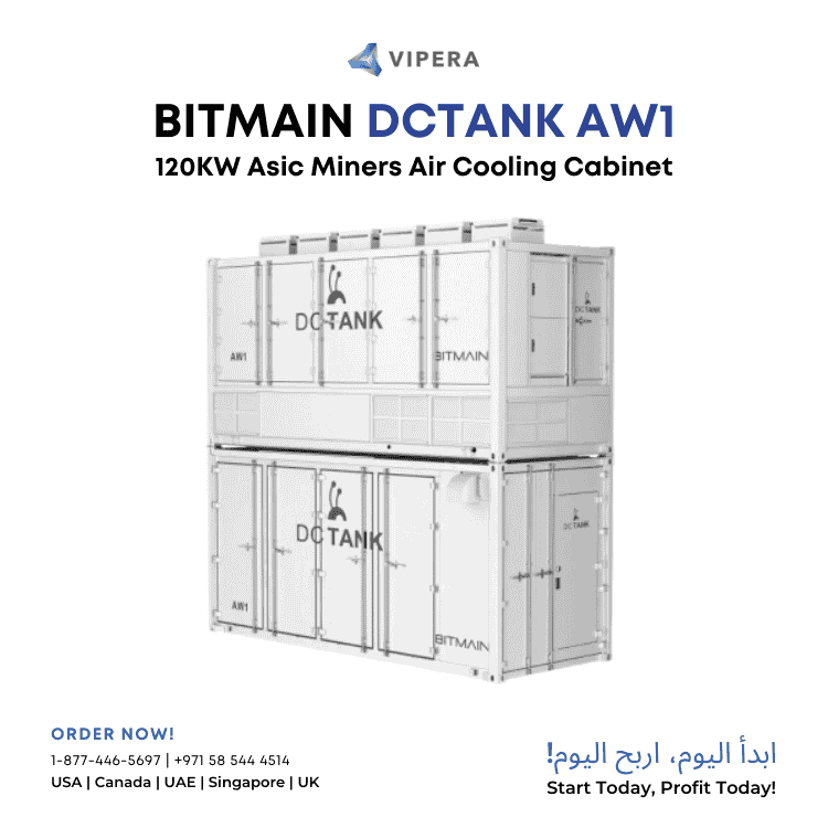Bitmain Antminer DCTANK AW1 120KW Asic Miners Air Cooling Cabinet