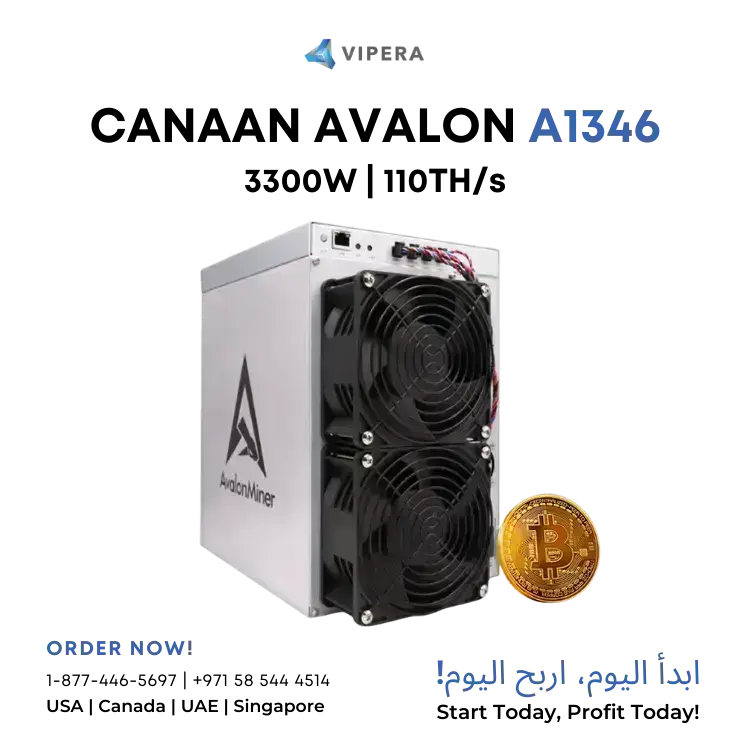 Canaan AvalonMiner A1346 110TH/s 3300W