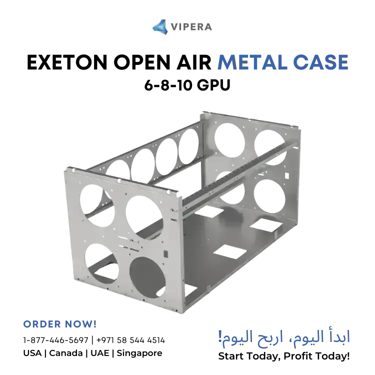Exeton Open Air Metal Frame Case Stackable 6-8-10 GPU