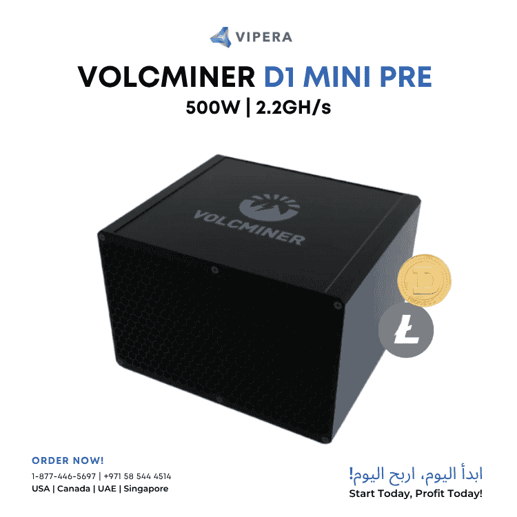 VolcMiner D1 Mini Pre 2.2G Litecoin & Dogecoin Miner